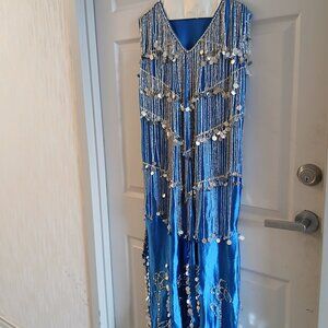 BELLY DANCING DRESS (Blue Large Size)